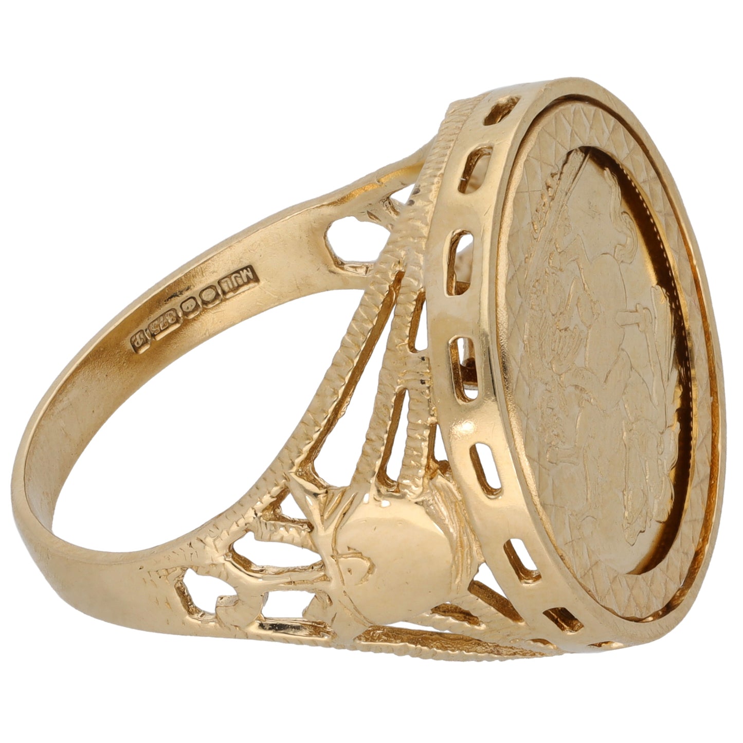 9ct Gold St George Ring Size W