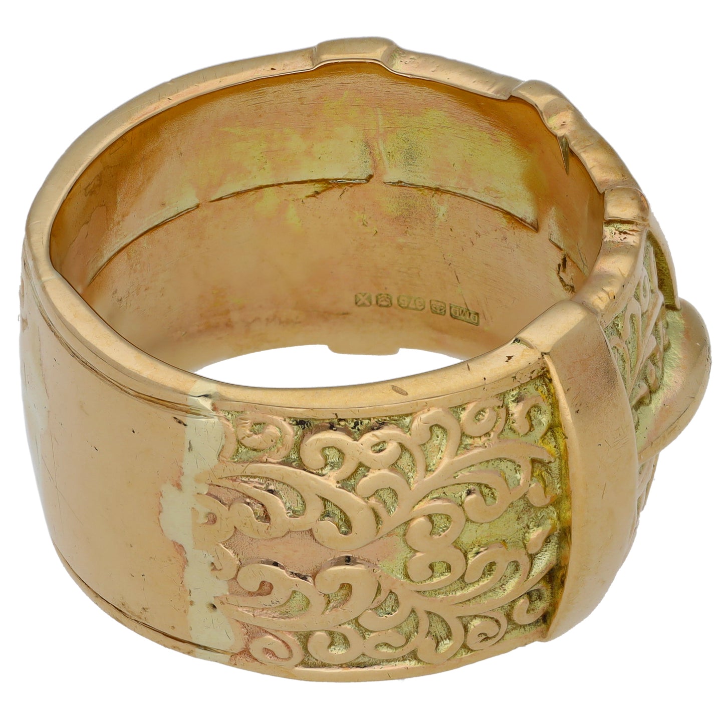 9ct Gold Buckle Ring Size Z+2