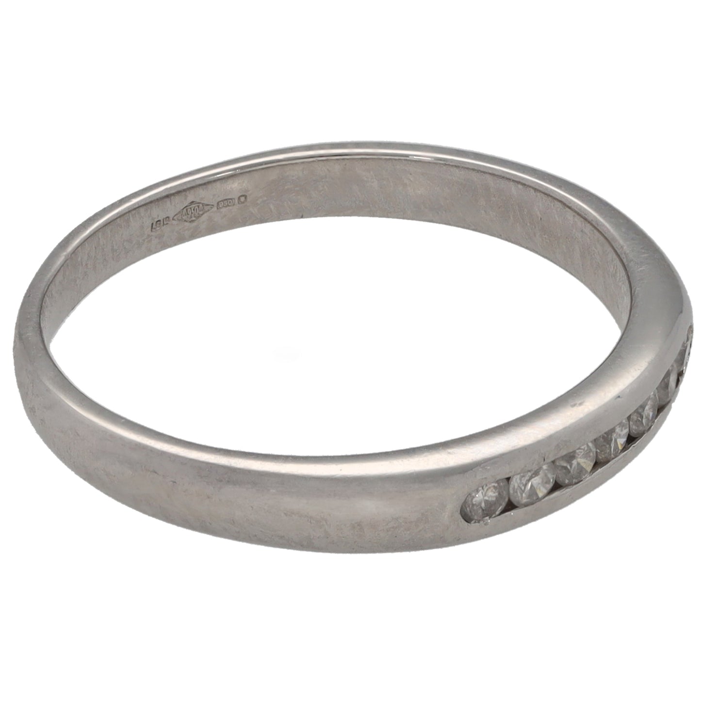 Platinum 0.13ct Diamond Half Eternity Ring Size M