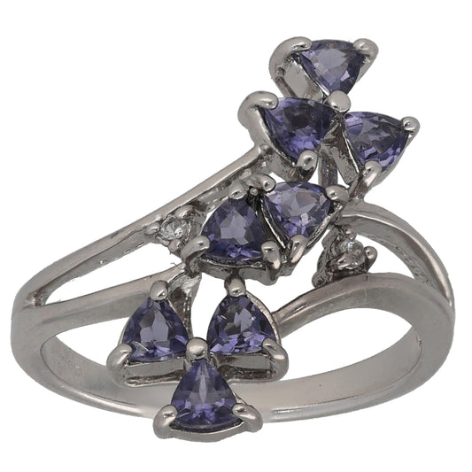 9ct White Gold Tanzanite & Imitation Dress/Cocktail Ring Size N