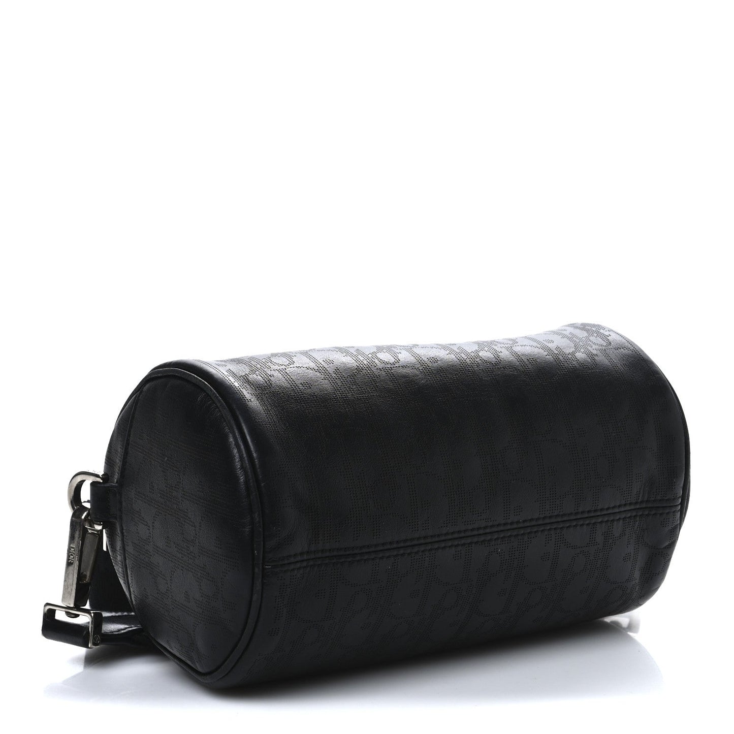 Christian Dior Perforated Oblique Roller Messenger Calfskin Leather Bag - Black