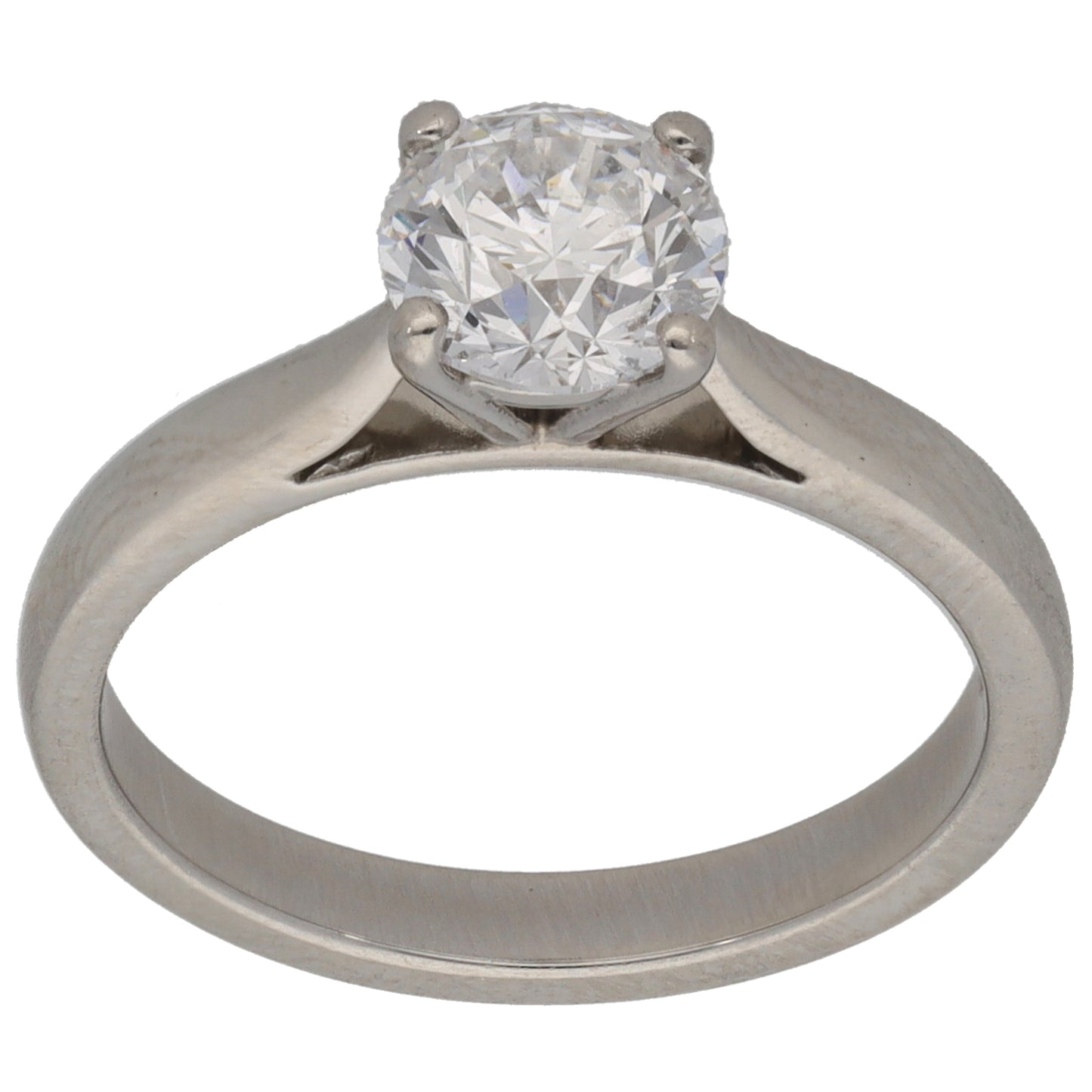 Platinum 0.95ct Diamond Solitaire Ring Size K