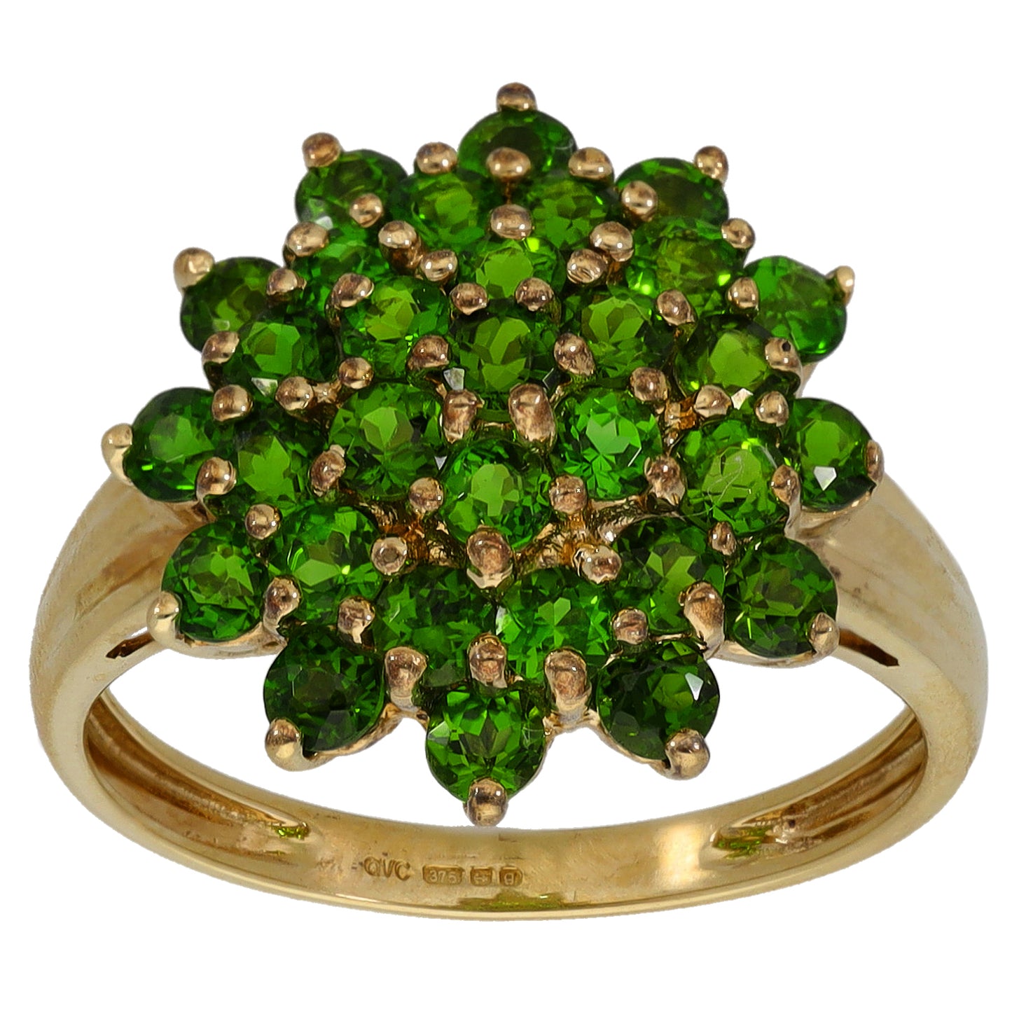 9ct Gold Diopside Dress/Cocktail Ring Size Q