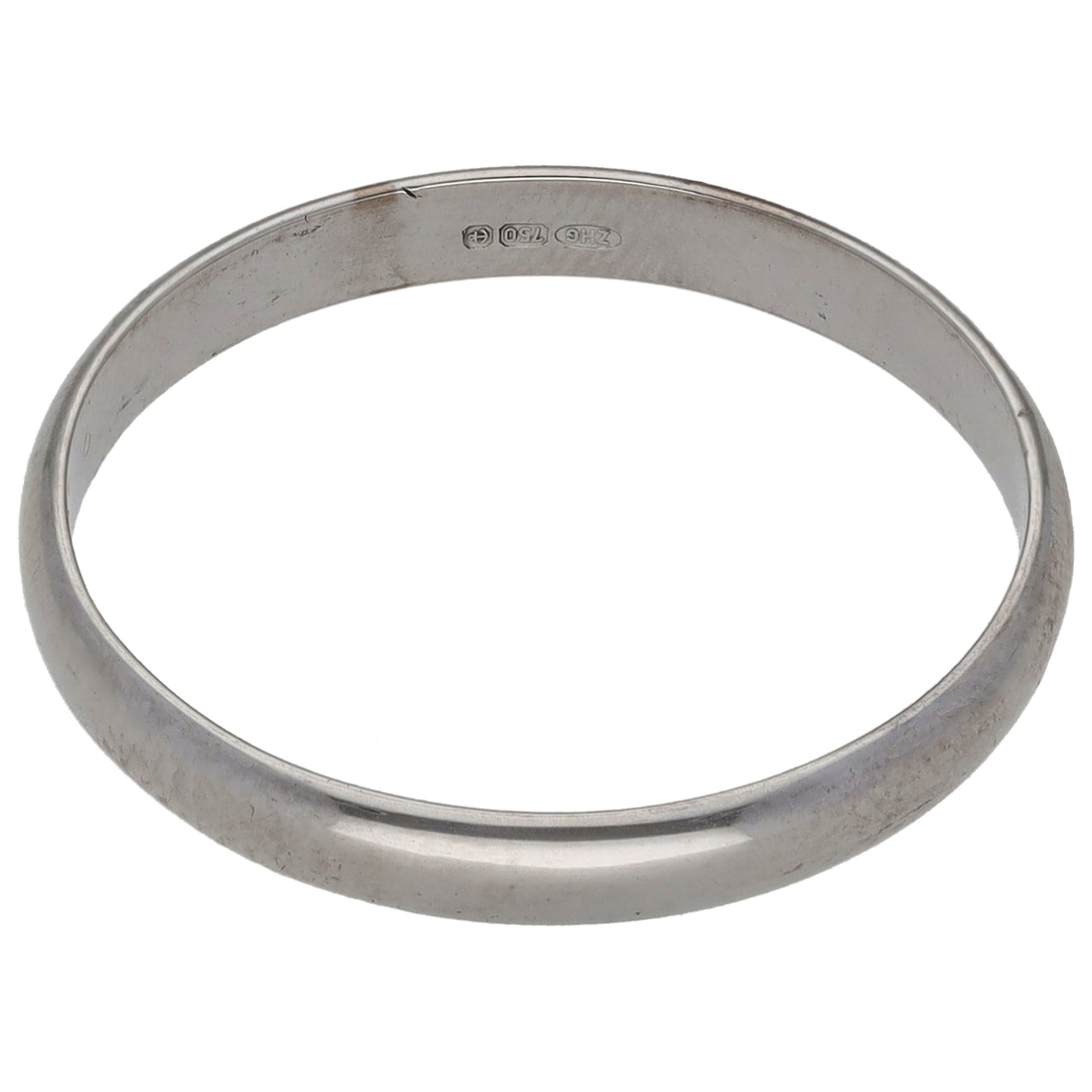 18ct White Gold Plain Wedding Ring Size T