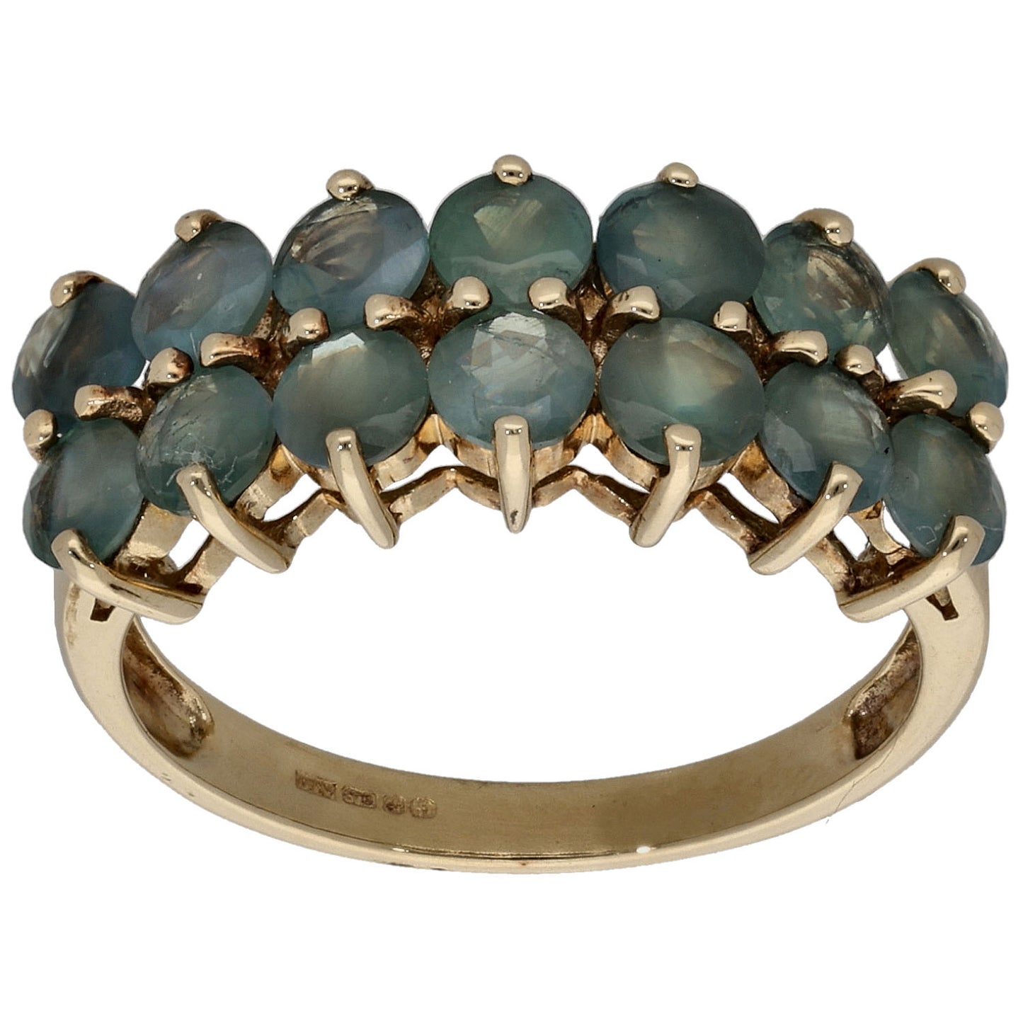 9ct Gold Chrysoberyl Half Eternity Ring Size N