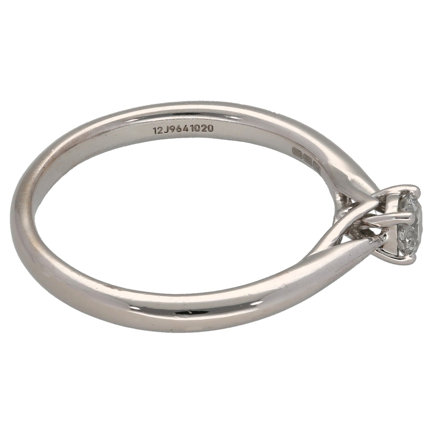 18ct White Gold 0.25ct Diamond Solitaire Ring Size P