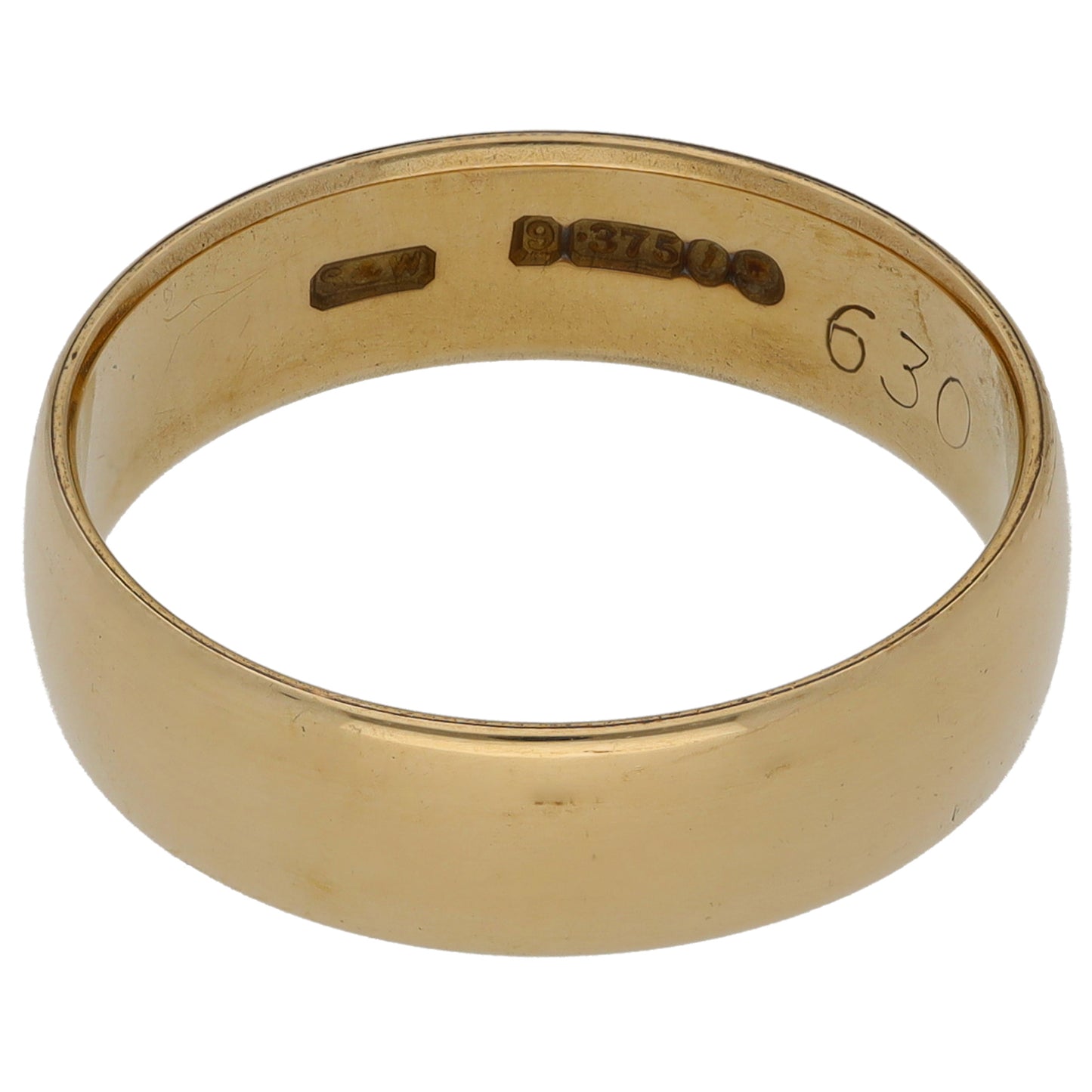 9ct Gold Plain Wedding Ring Size R
