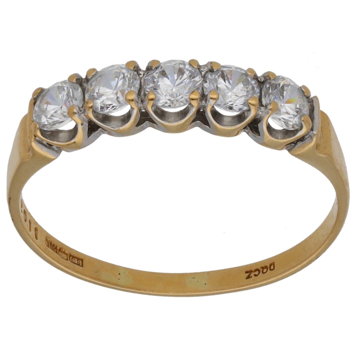 14ct Gold Cubic Zirconia Half Eternity Ring Size T