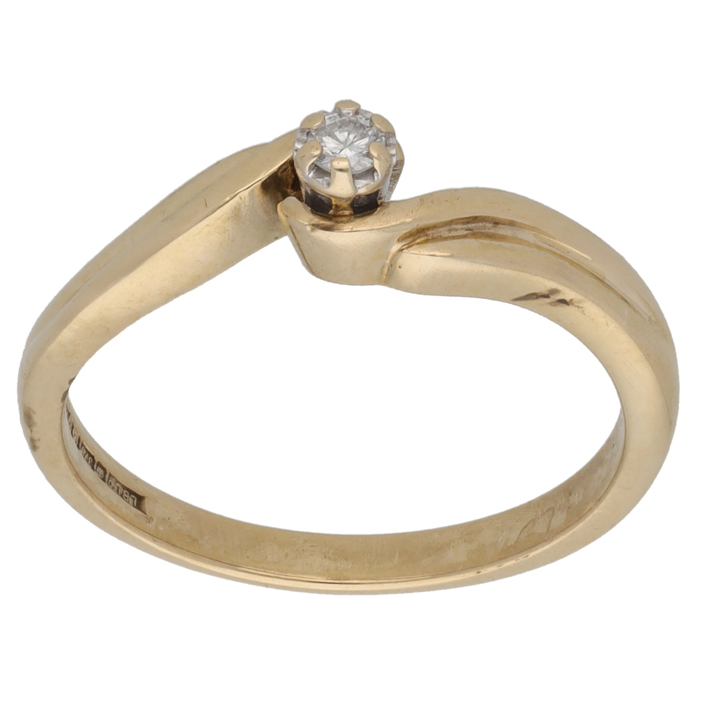 9ct Gold 0.07ct Diamond Solitaire Ring Size N