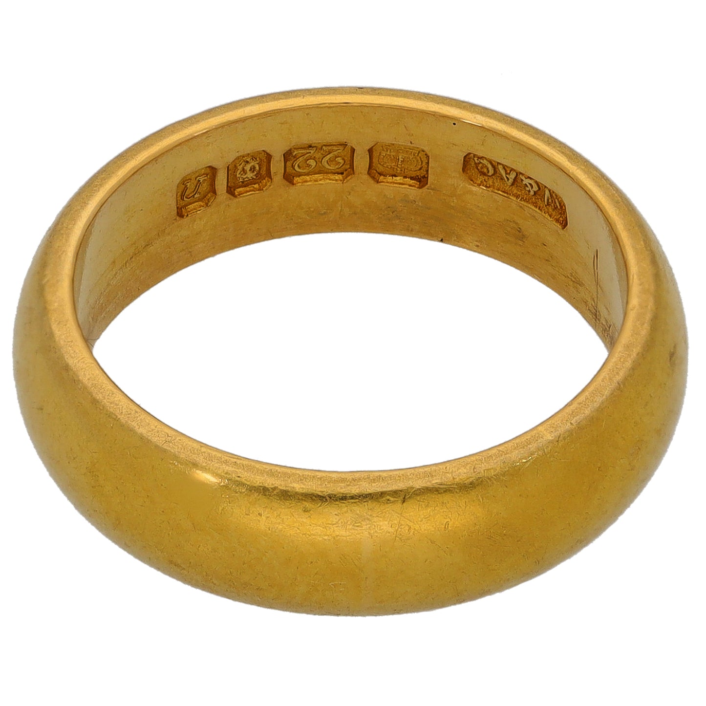 22ct Gold Plain Wedding Ring Size M
