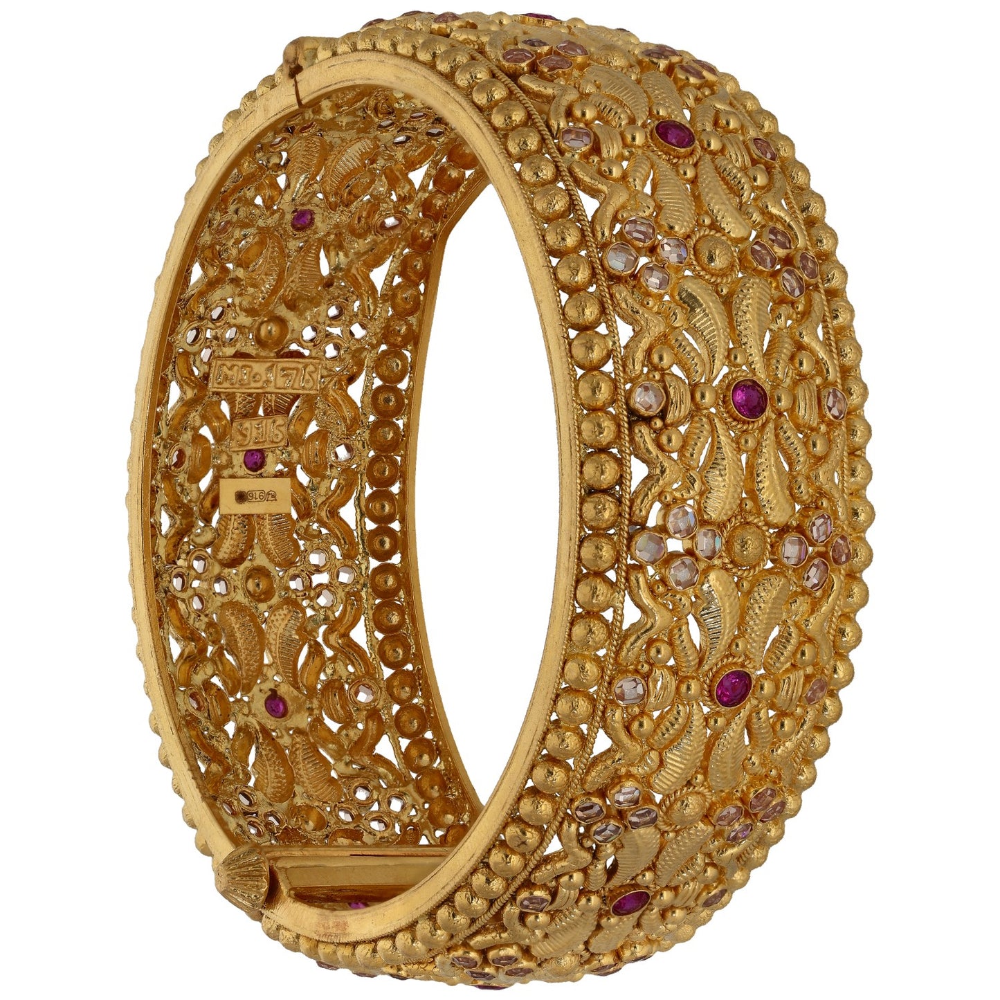 22ct Gold Imitation Gems Set of Bangles