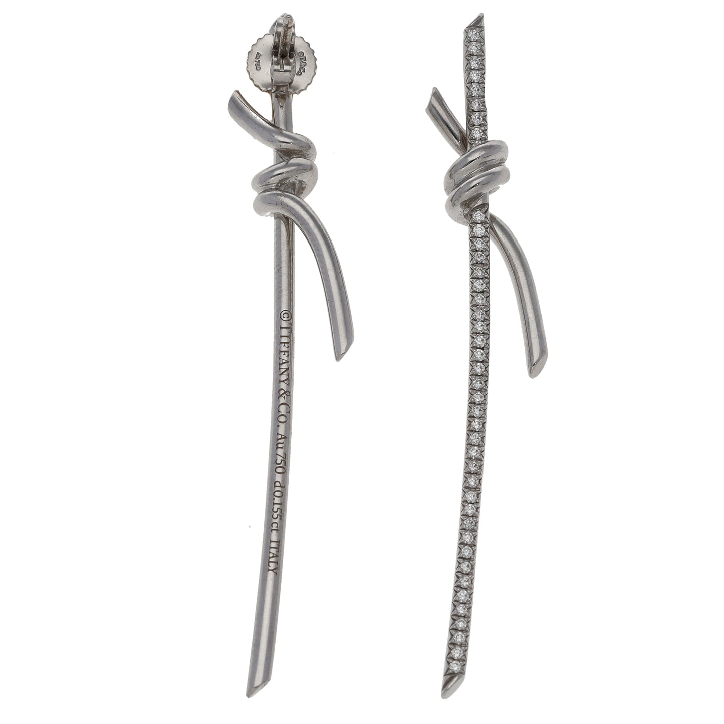 18ct White Gold 0.82ct Diamond Tiffany Drop Earrings