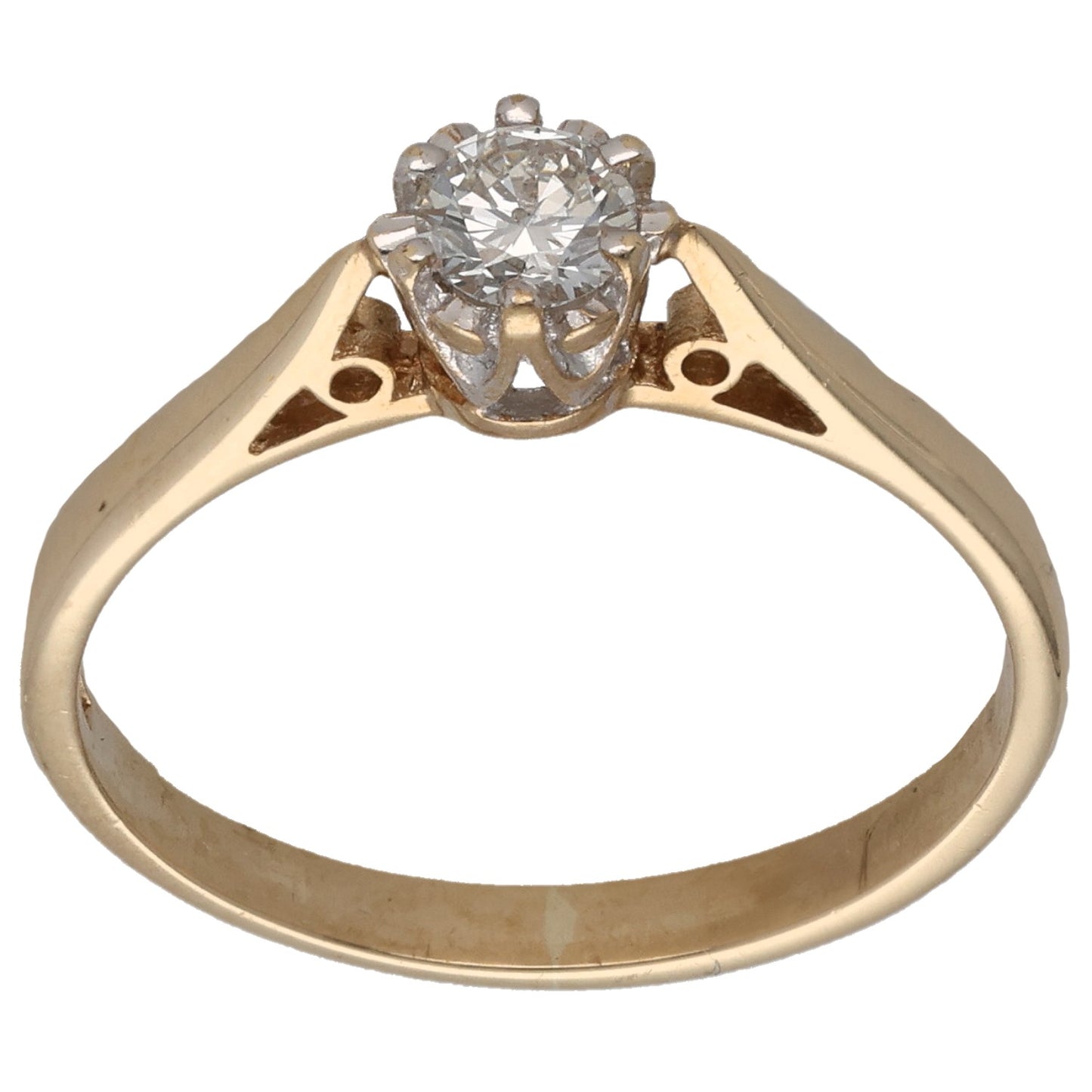 9ct Gold 0.25ct Diamond Solitaire Ring Size P