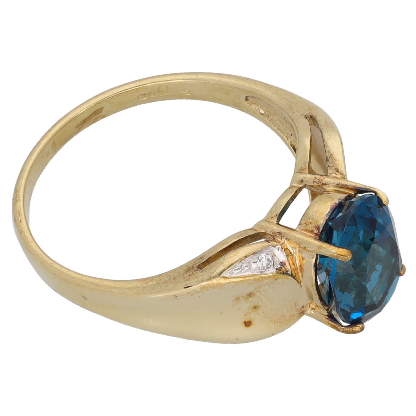 9ct Gold Topaz & Imitation Gems Dress/Cocktail Ring Size N