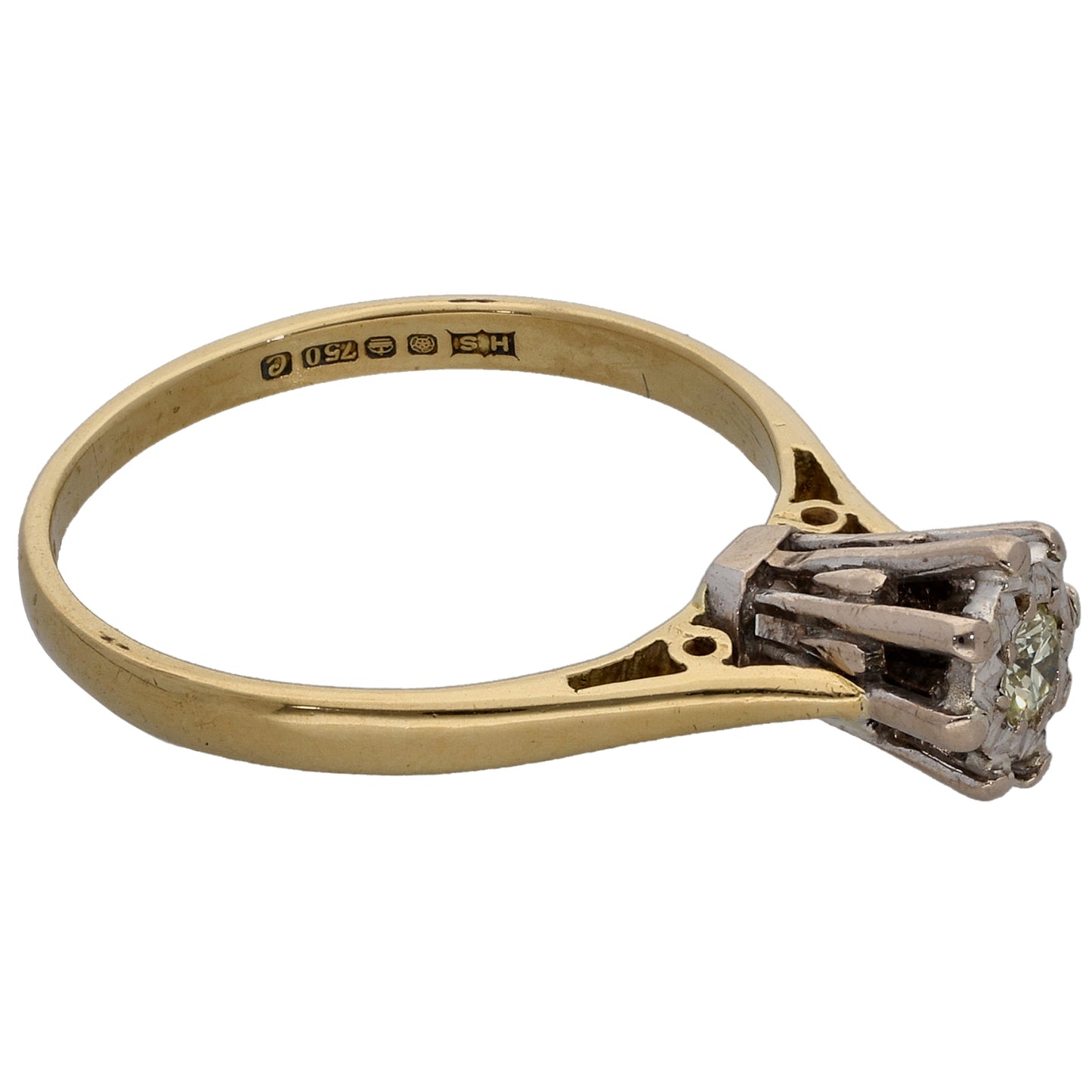 18ct Gold 0.07ct Diamond Solitaire Ring Size K