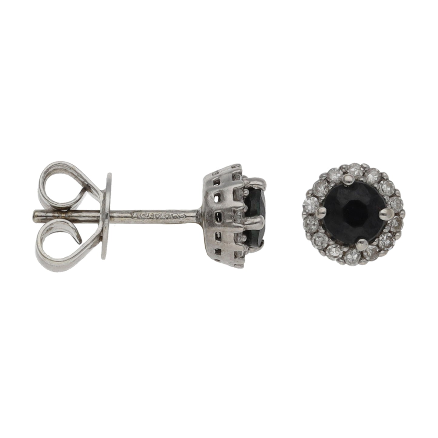 9ct White Gold 0.14ct Diamond & Sapphire Dress/Cocktail Earrings