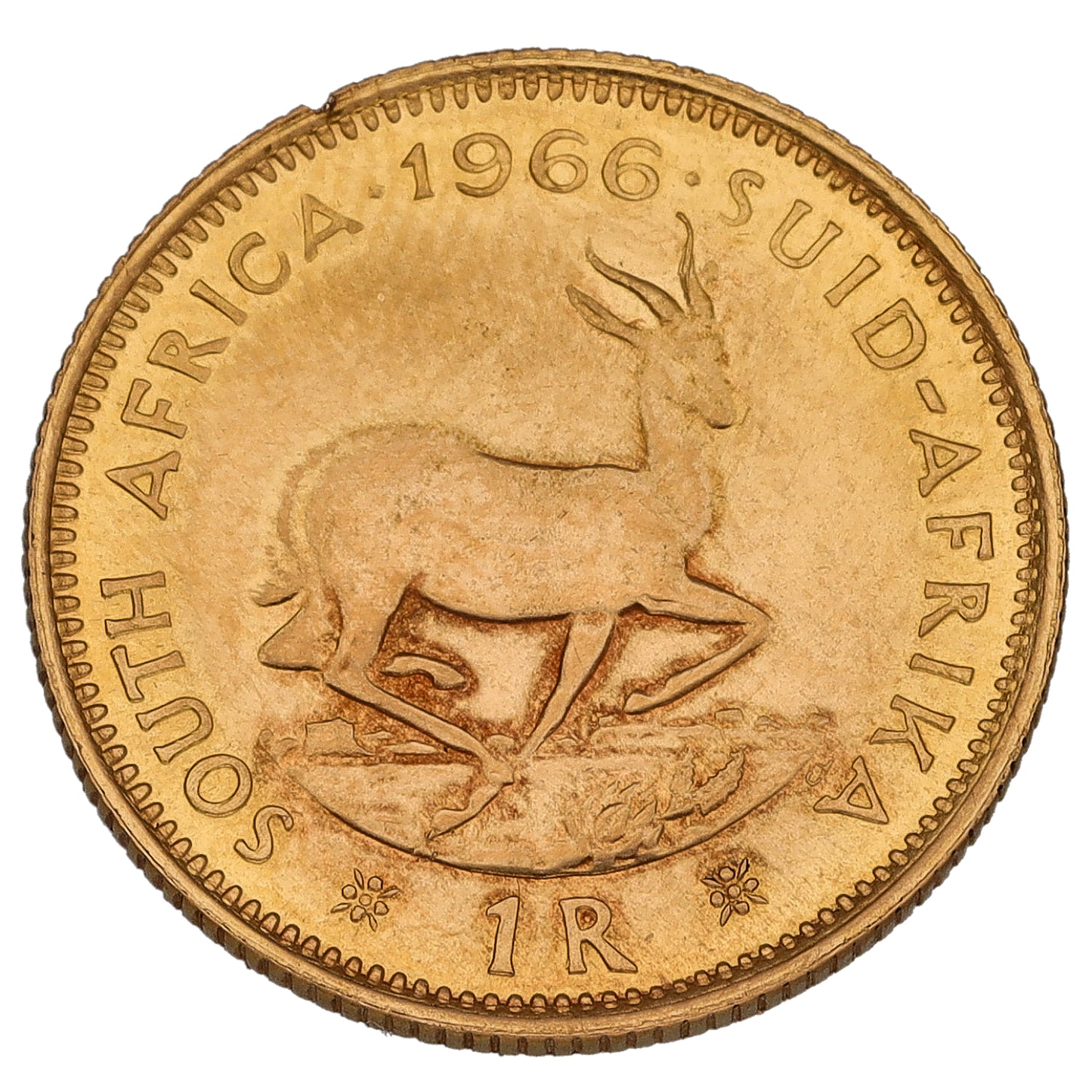 22ct Gold South Africa 1 Rand Coin 1966