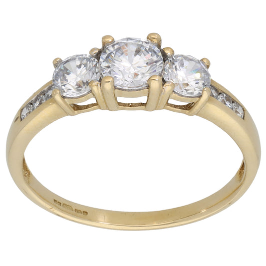 9ct Gold Cubic Zirconia Dress/Cocktail Ring Size O