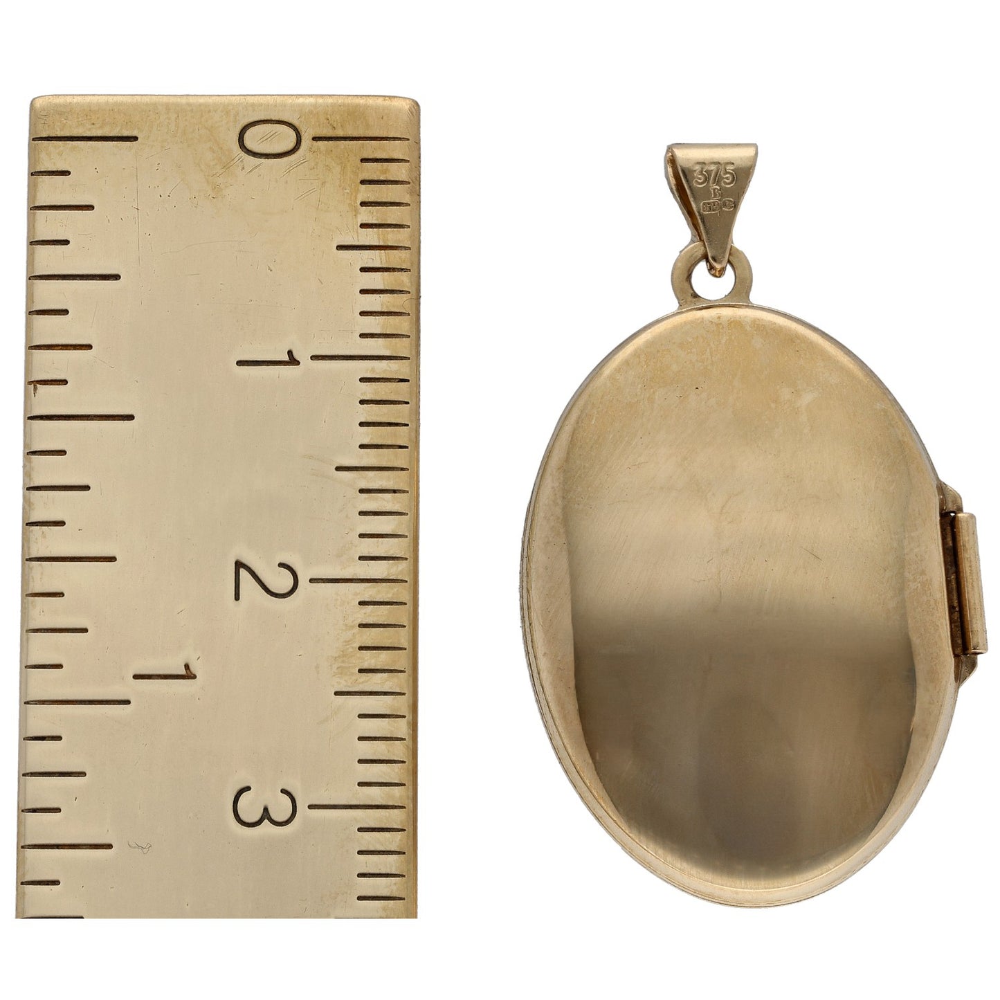 9ct Gold 0.08ct Diamond Patterned Locket Pendant