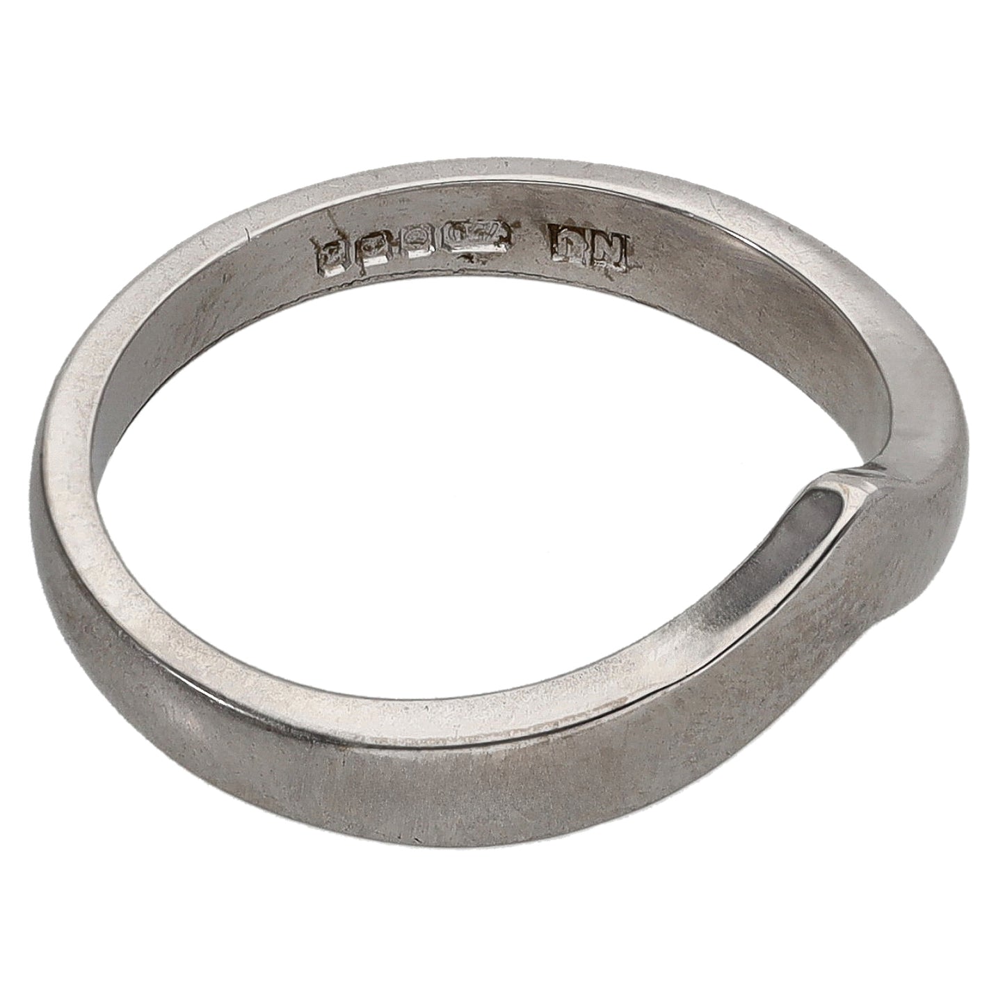 18ct White Gold Wishbone Ring Size K