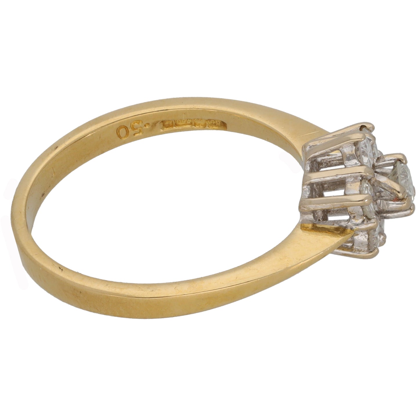 18ct Gold 0.35ct Diamond Cluster Ring Size P
