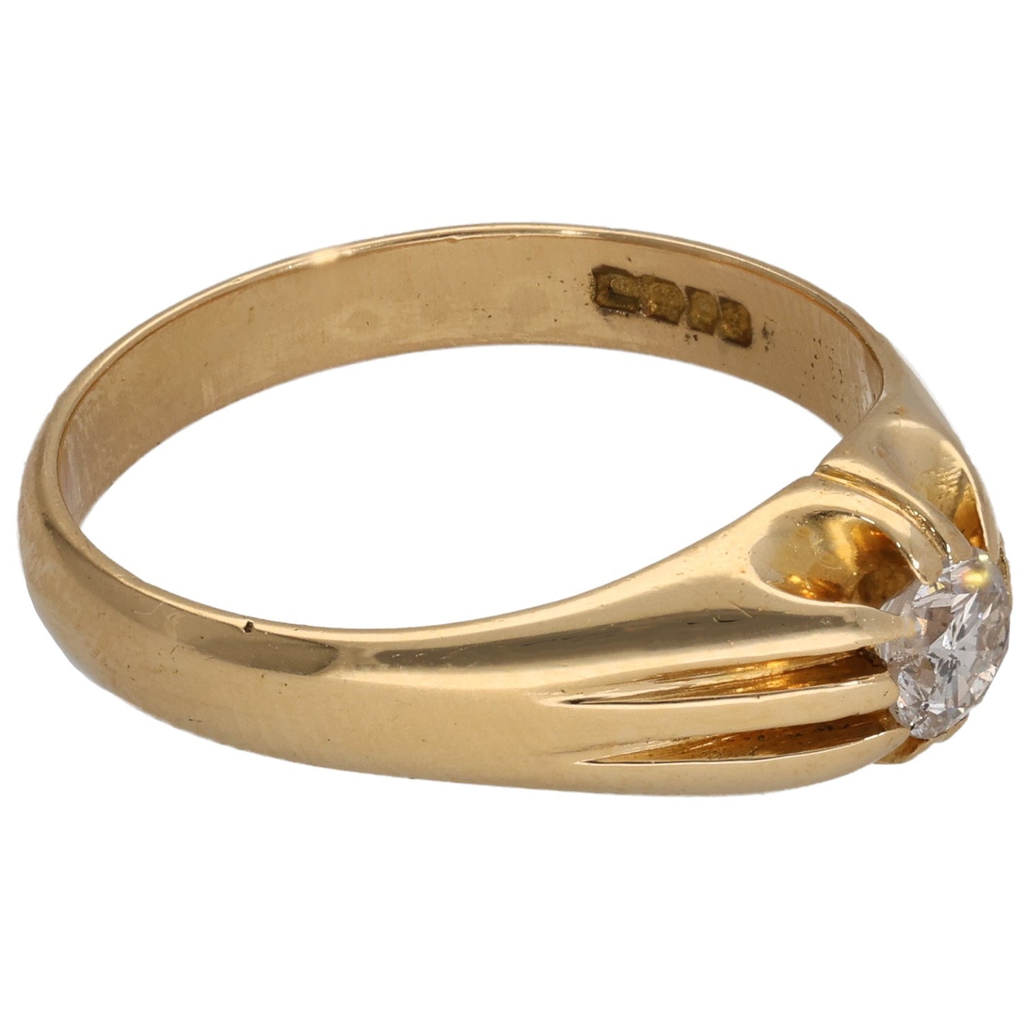 18ct Gold 0.35ct Round Diamond Solitaire Ring Size S
