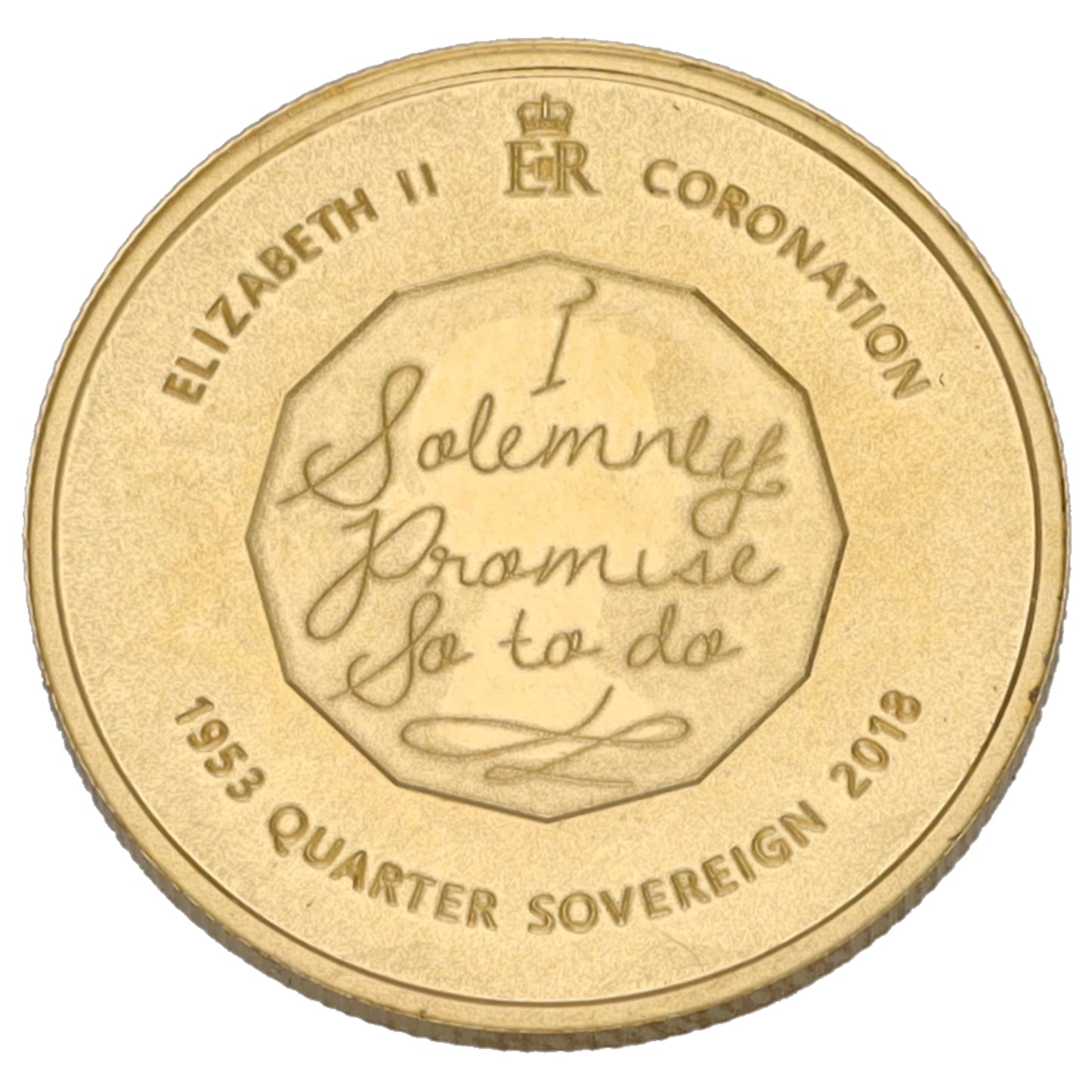 22ct Gold Queen Elizabeth II Quarter Sovereign Coin 2018