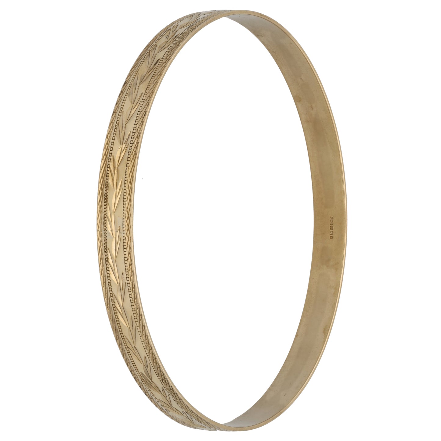 9ct Gold Patterned Bangle