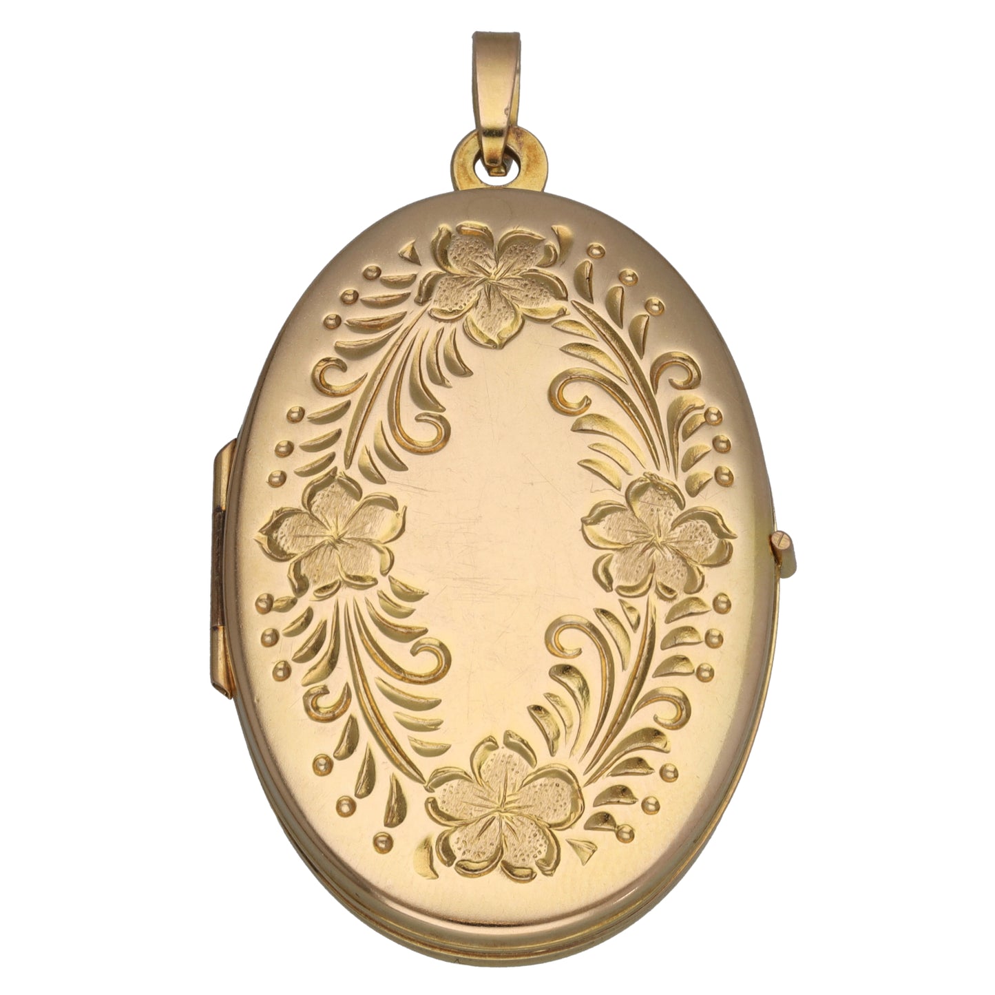 9ct Gold Patterned Locket Pendant