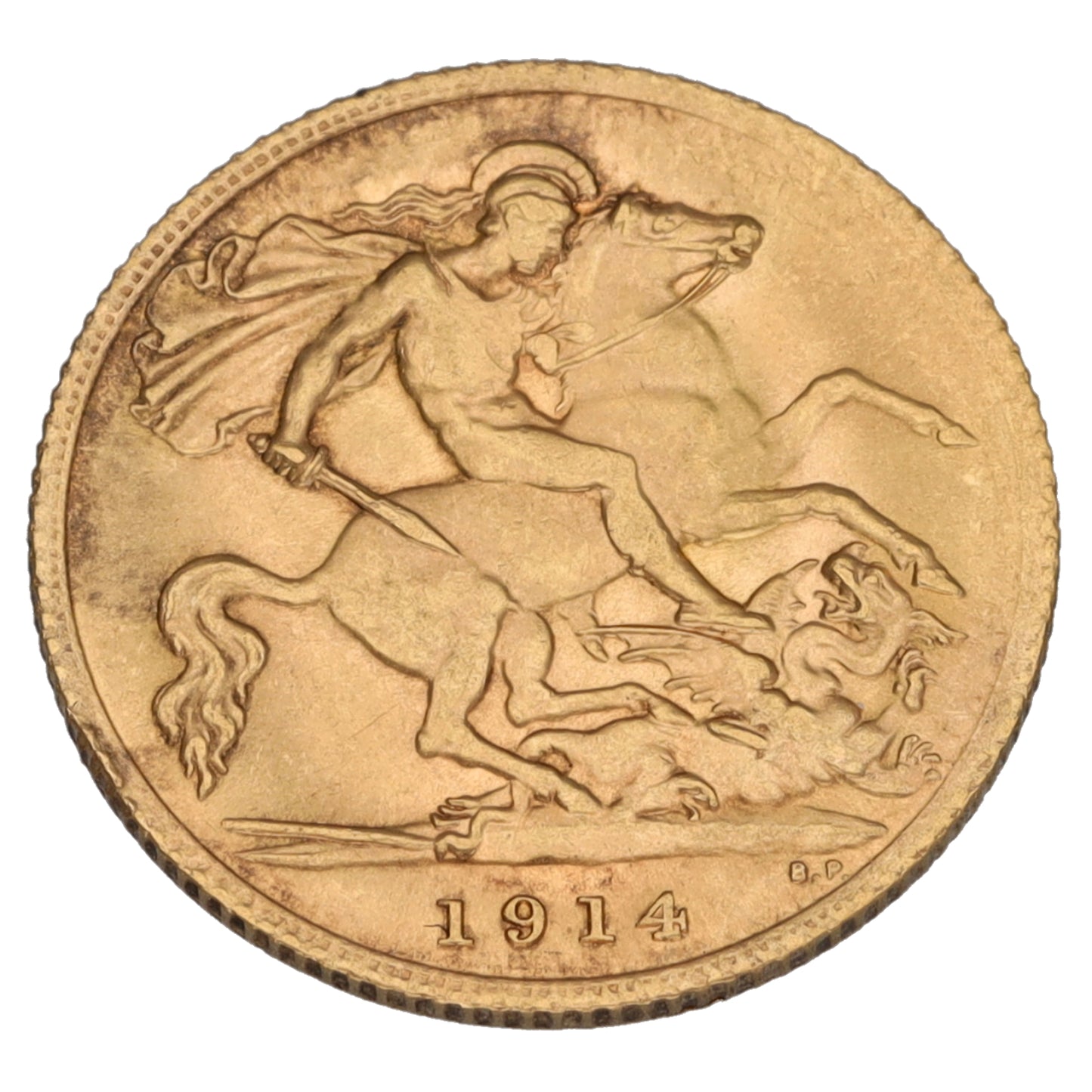 22ct Gold King George V Half Sovereign Coin 1914