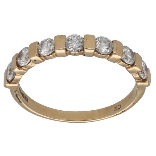 9ct Gold Cubic Zirconia Half Eternity Ring Size O