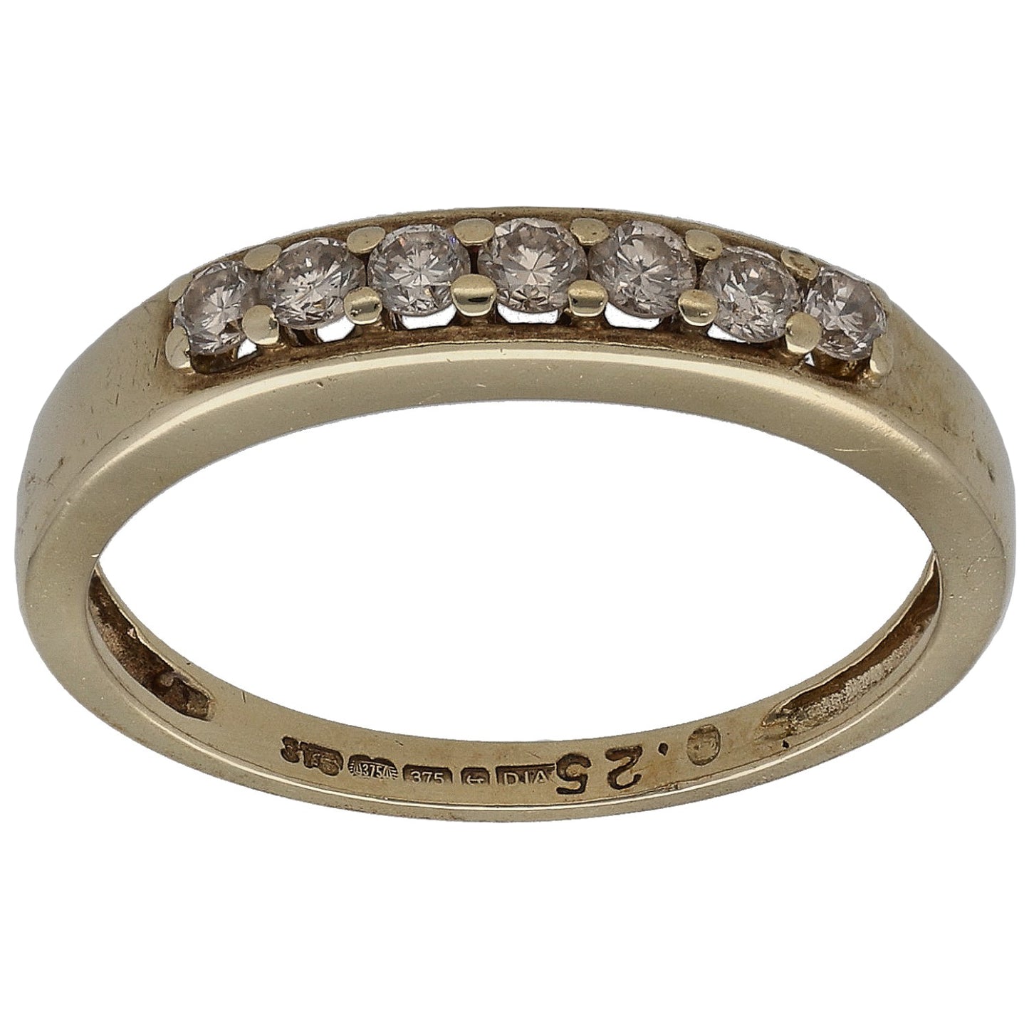 9ct Gold 0.25ct Diamond Half Eternity Ring Size L