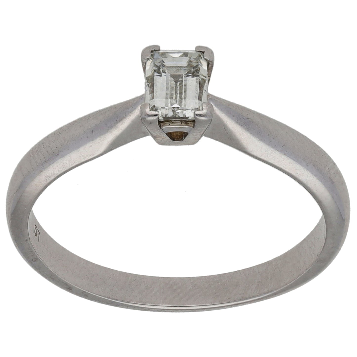 18ct White Gold 0.57ct Diamond Solitaire Ring Size Q