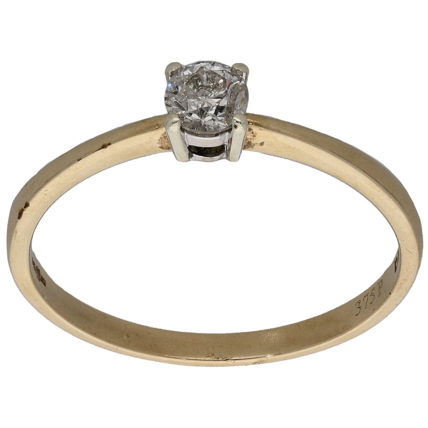 9ct Gold 0.25ct Diamond Solitaire Ring Size R