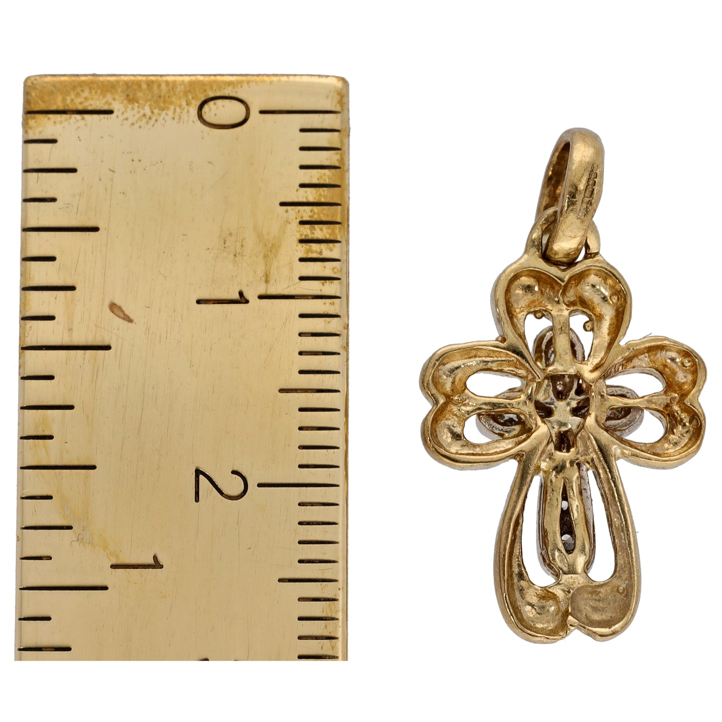 9ct Gold 0.03ct Diamond Cross Pendant
