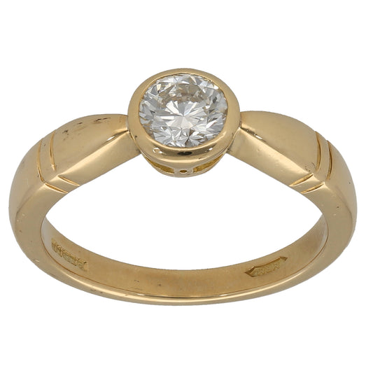 18ct Gold 0.60ct Diamond Solitaire Ring Size O