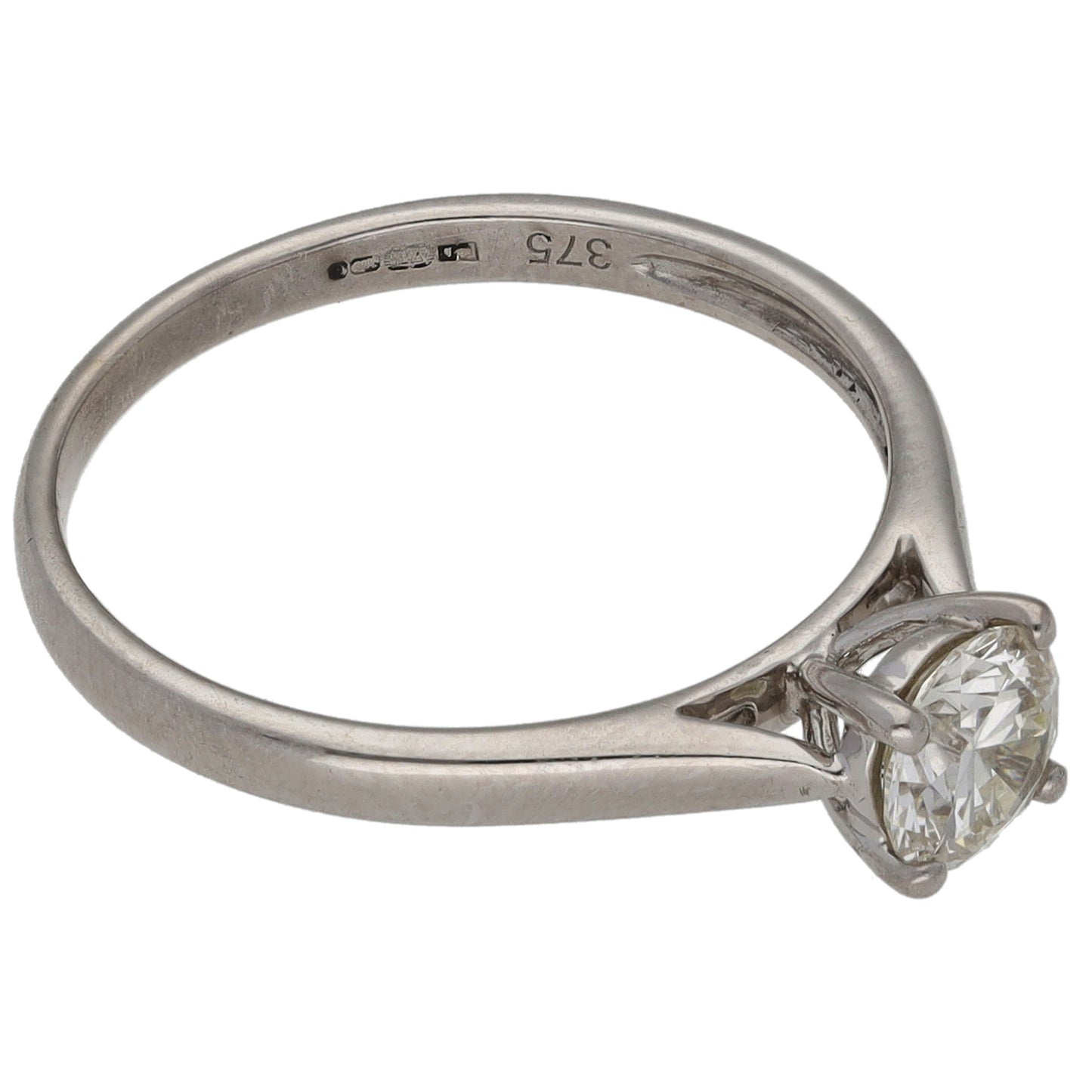 9ct White Gold 0.50ct Diamond Solitaire Ring Size L