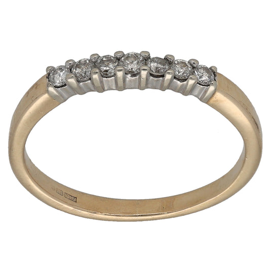 9ct Gold 0.14ct Diamond Half Eternity Ring Size L