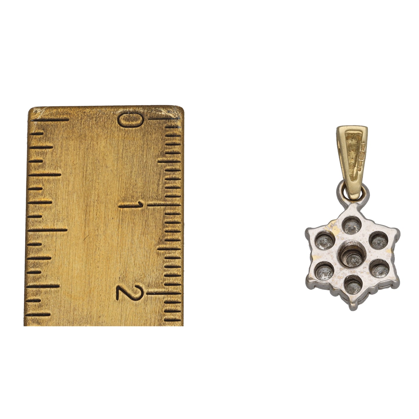 9ct Gold 0.12ct Diamond Cluster Pendant