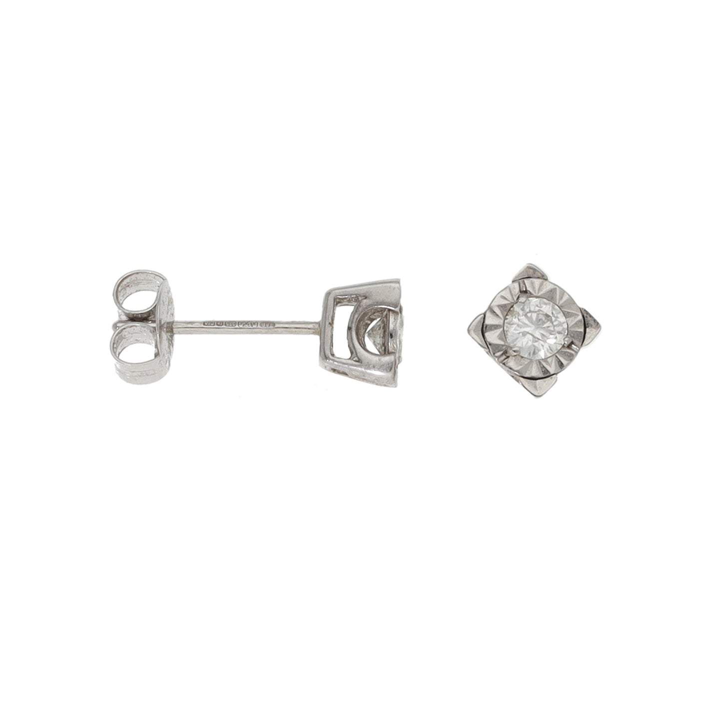 9ct White Gold 0.30ct Diamond Solitaire Earrings