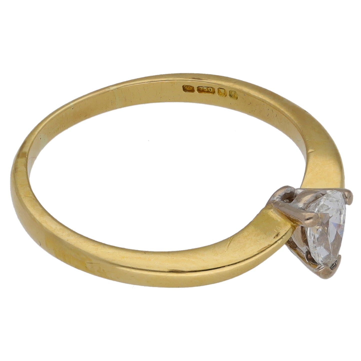 18ct Gold 0.30ct Diamond Solitaire Ring Size N