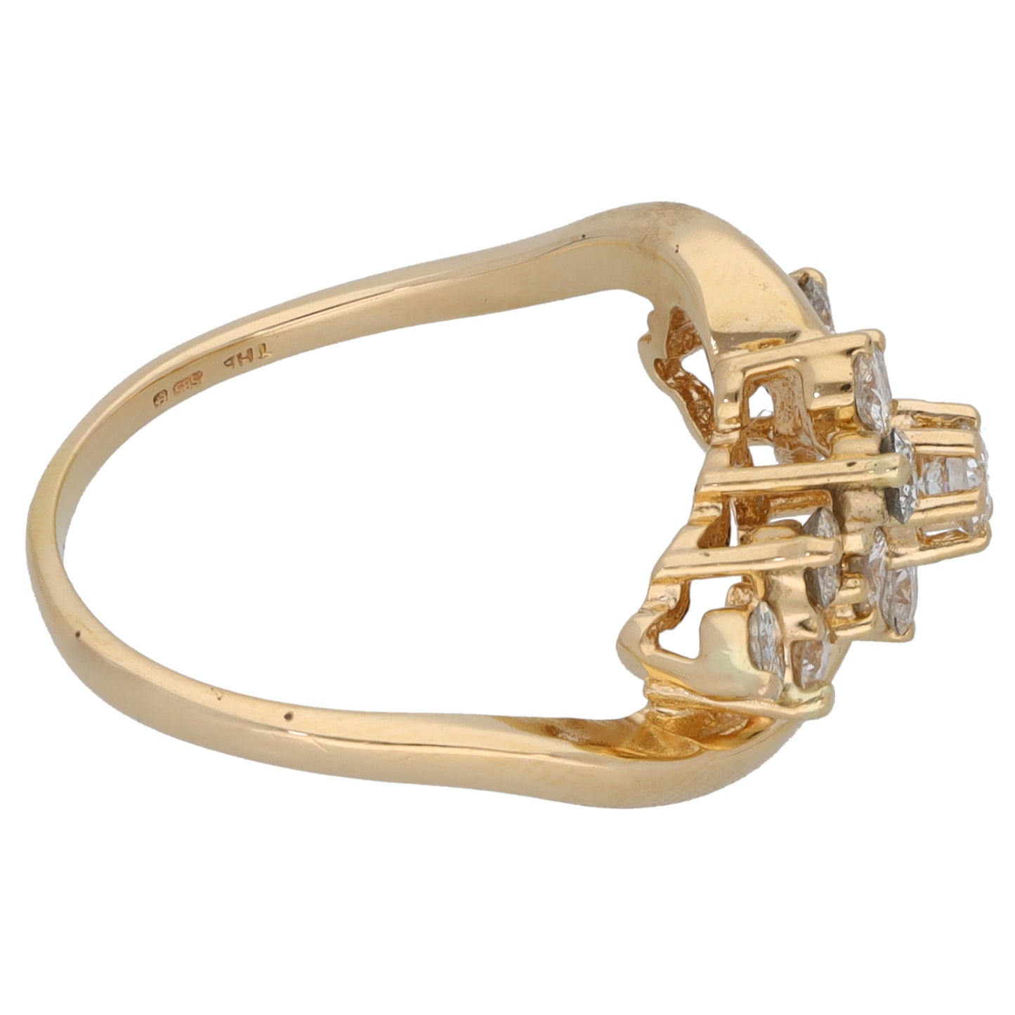 14ct Gold 0.81ct Diamond Dress/Cocktail Ring Size N