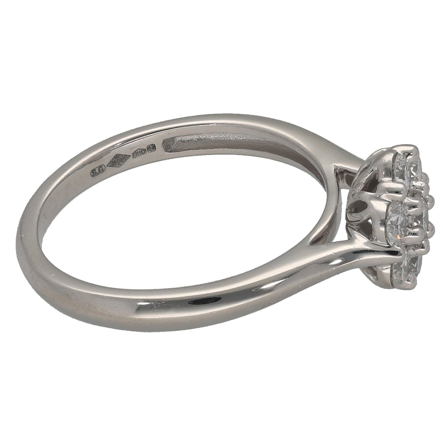 Platinum 0.50ct Diamond Cluster Ring Size L