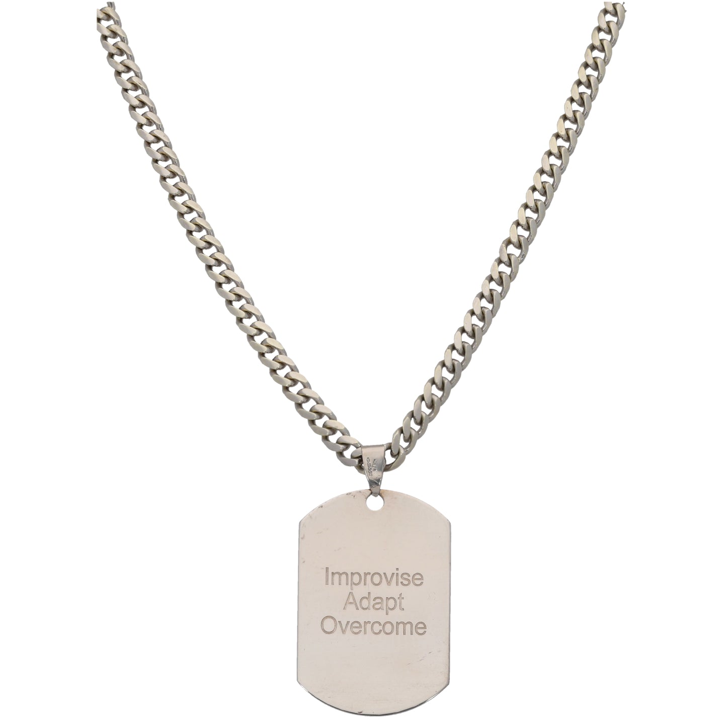 9ct White Gold Alternative Pendant With Chain