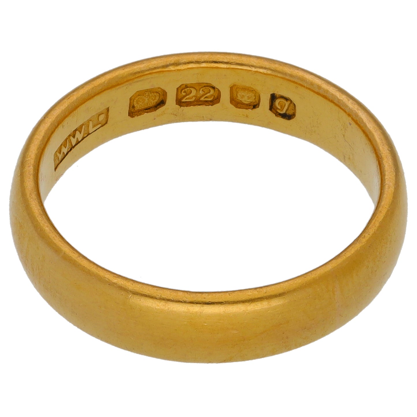 22ct Gold Plain Wedding Ring Size L