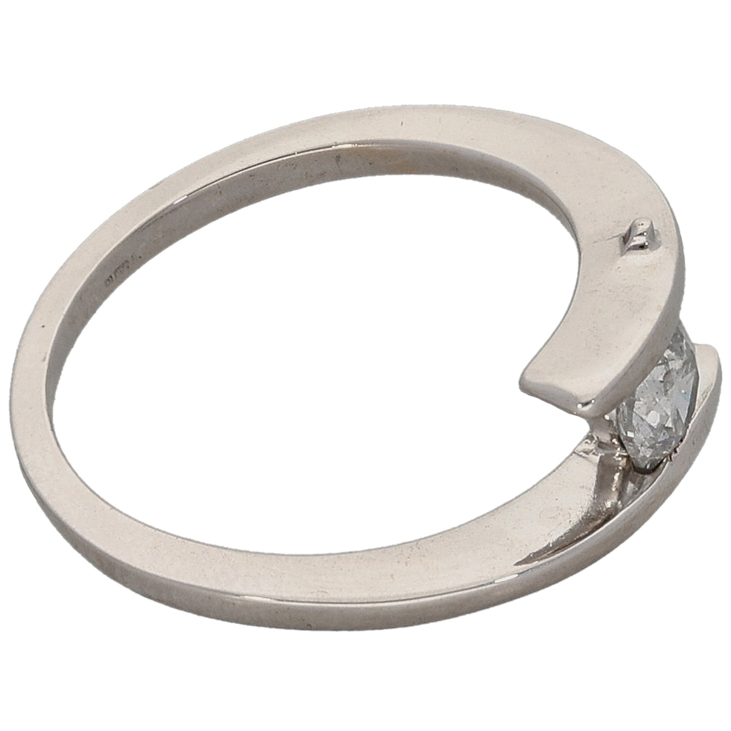 18ct White Gold 0.40ct Diamond Solitaire Ring Size L