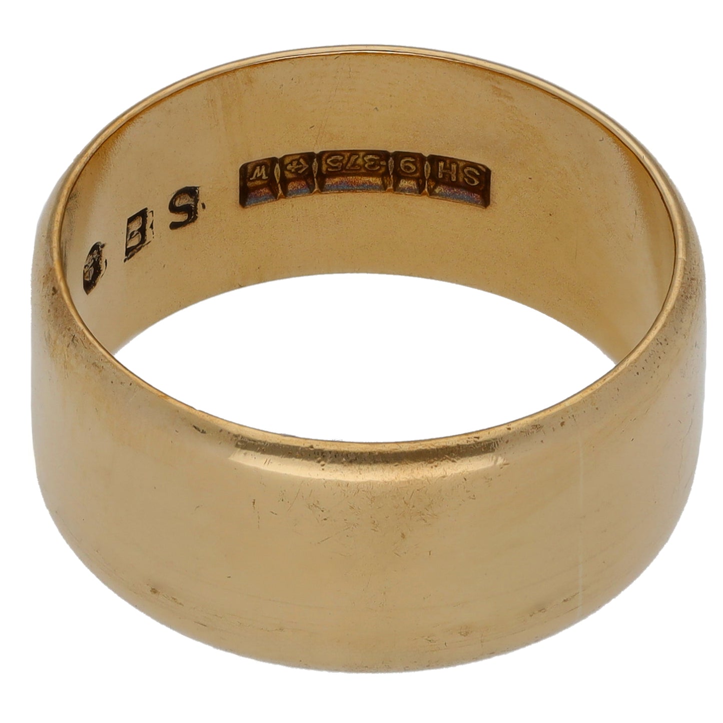 9ct Gold Plain Wedding Ring Size P 1/2