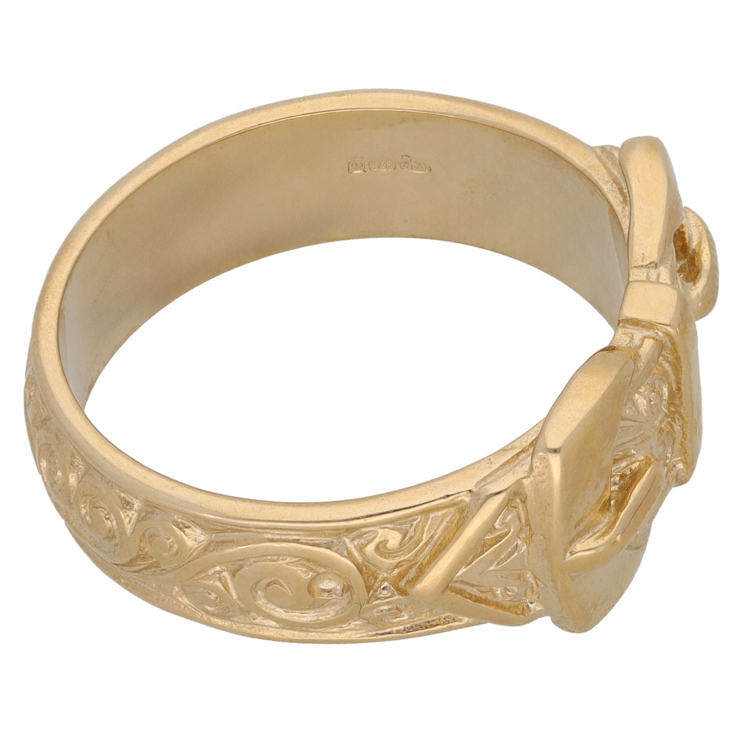New 9ct Gold Double Buckle Ring Size T-Y