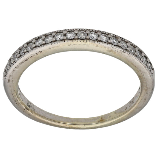 9ct White Gold 0.18ct Diamond Half Eternity Ring Size M
