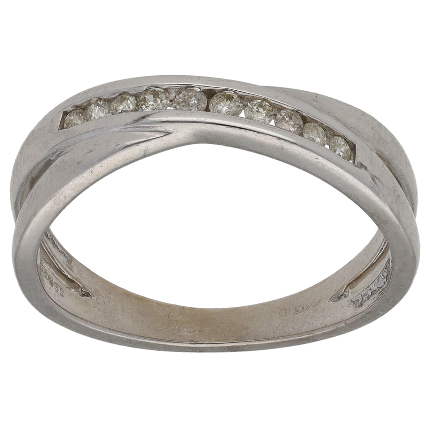 9ct White Gold 0.10ct Diamond Eternity Ring Size N